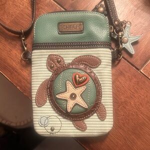 Chala Green and Brown Turtle Crossbody Bag